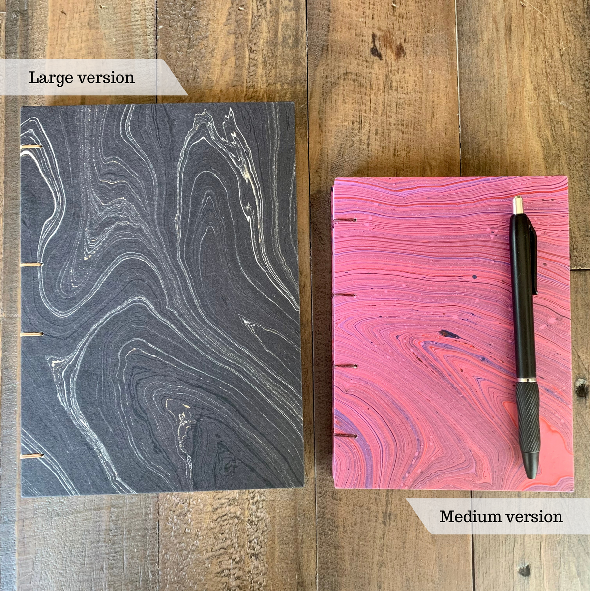 Customizable Coptic Stitch Journal | Marble Covers