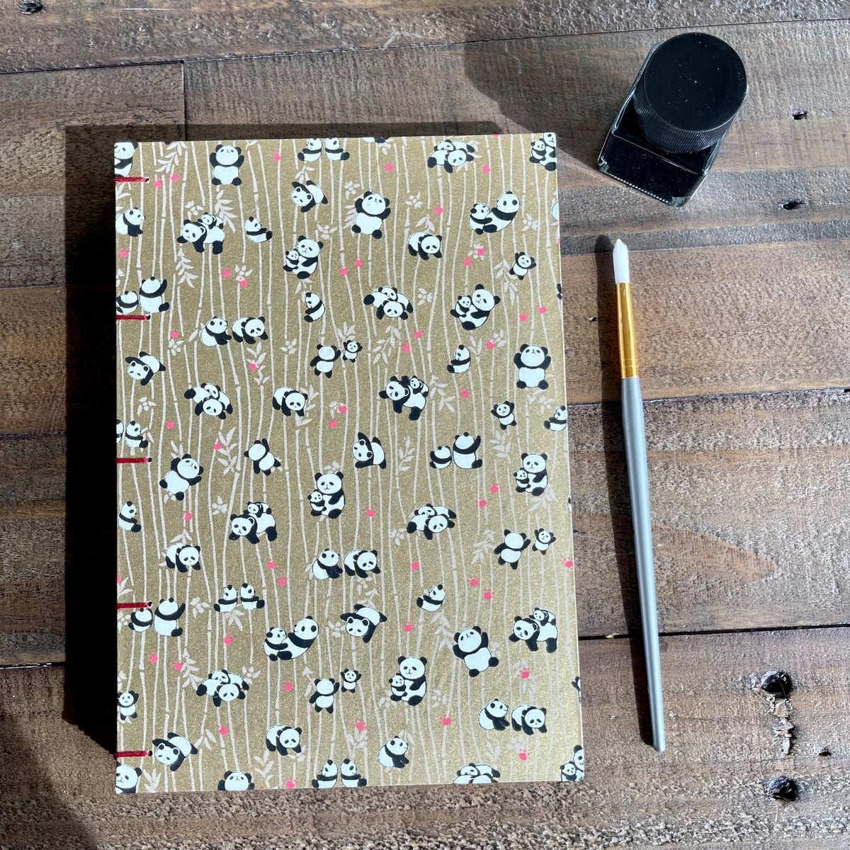 Coptic Stitch Sketchbook | Pandas