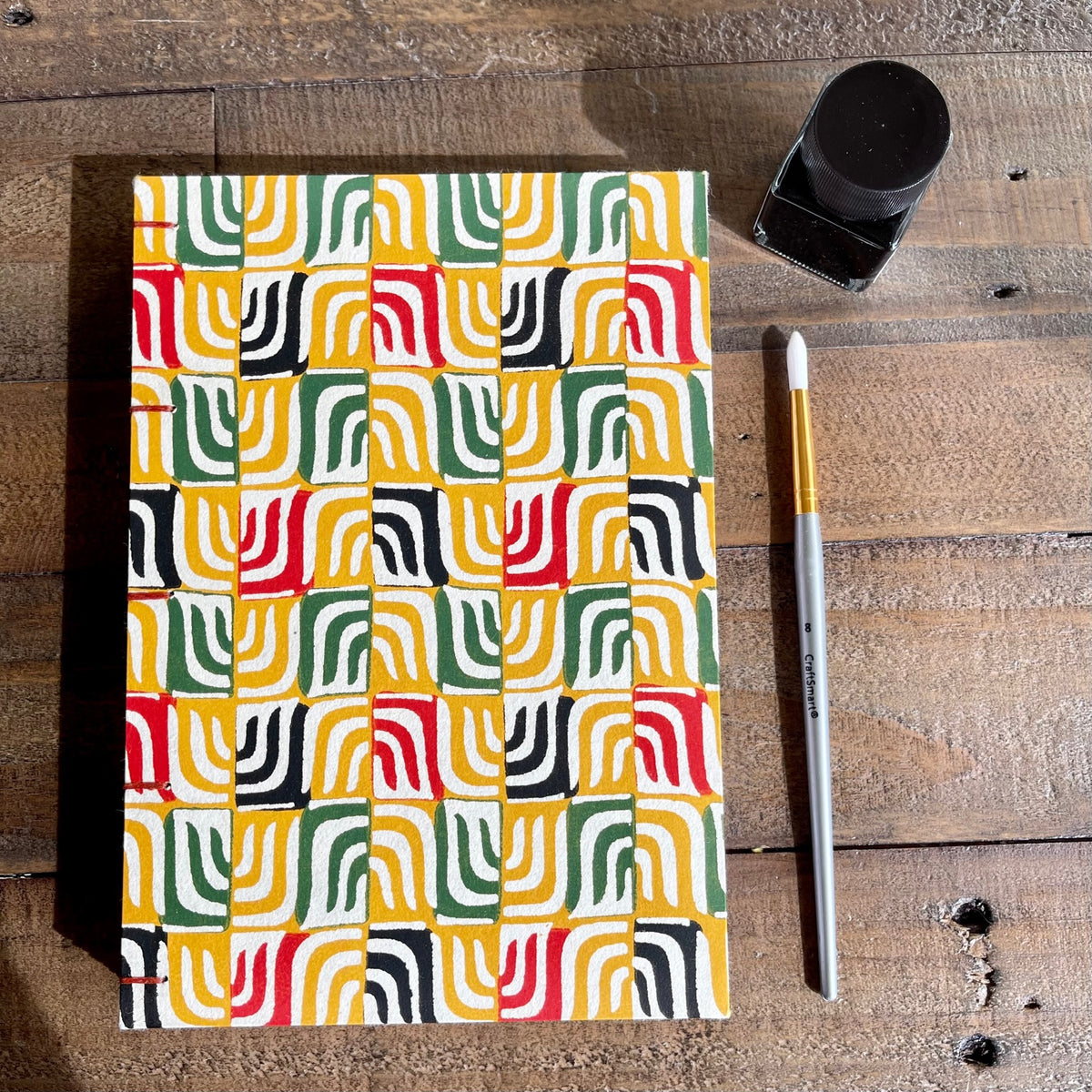 Coptic Stitch Sketchbook | Block Print