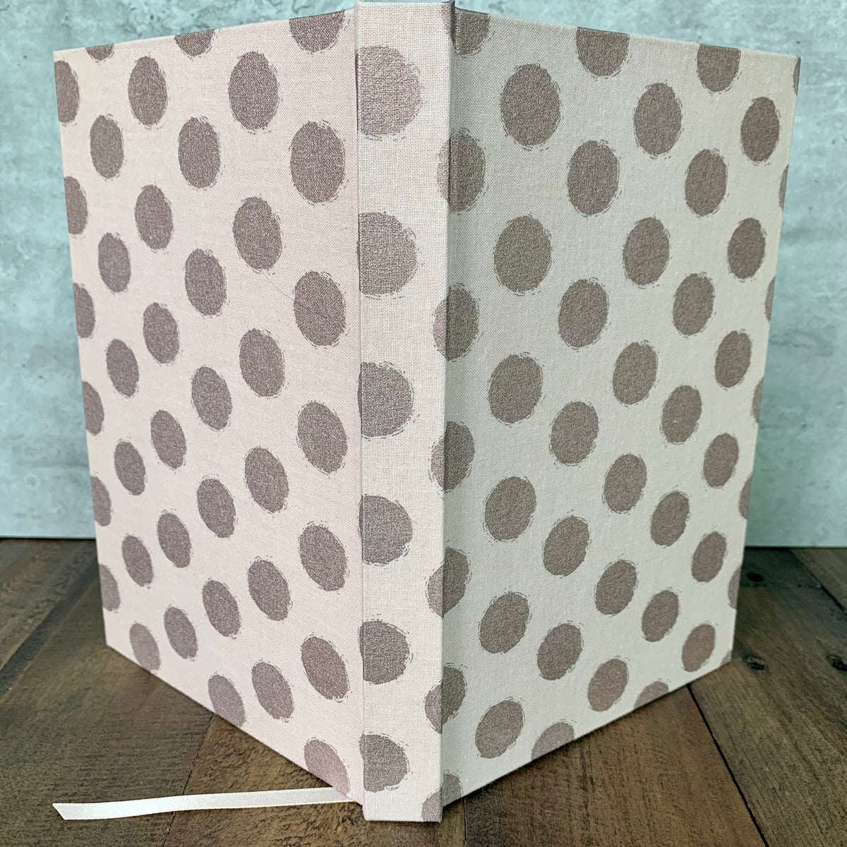 Fabric Covered Journal | Metallic Pink Dots