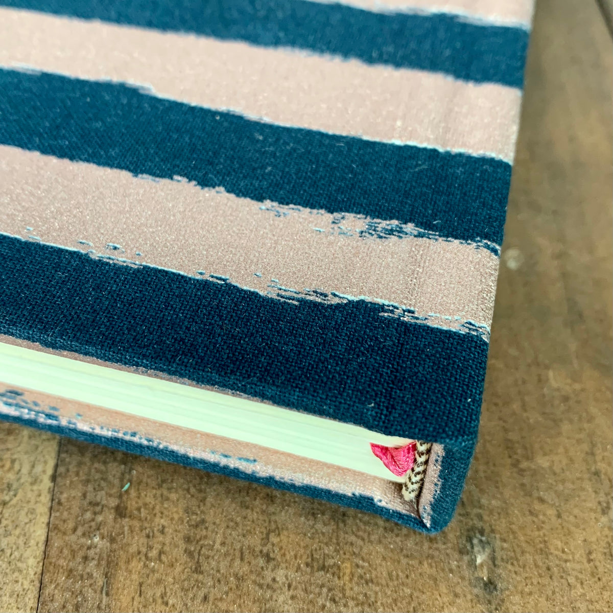 Fabric Covered Journal | Pink & Blue Stripes