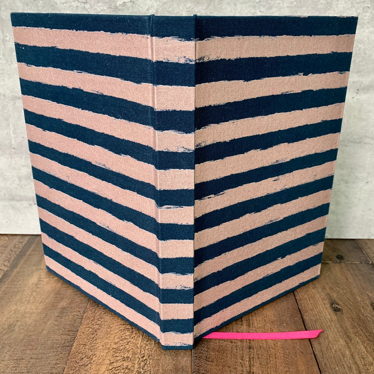 Fabric Covered Journal | Pink & Blue Stripes